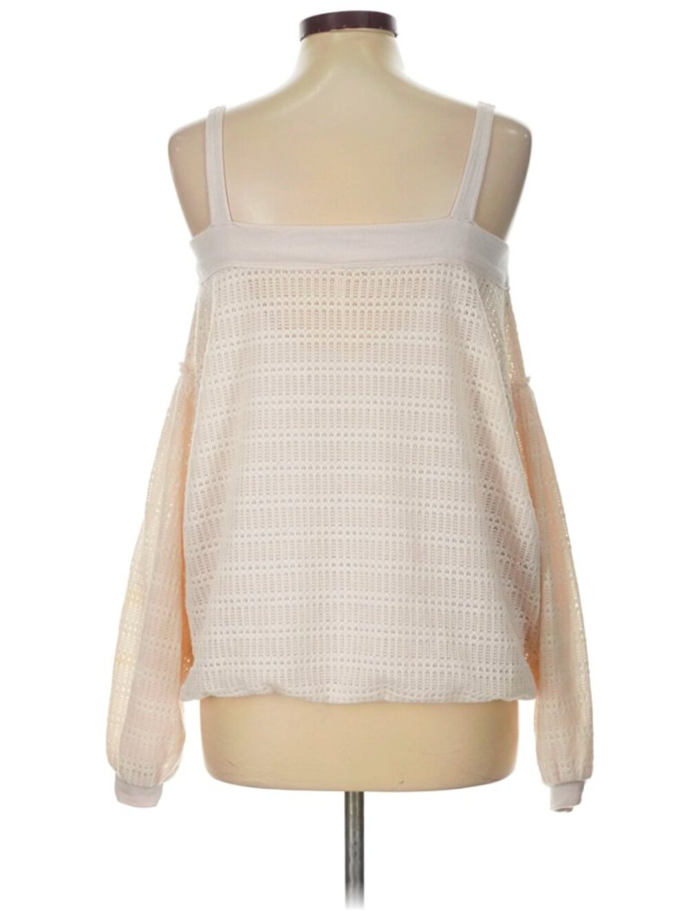 Free People "Sistine Hacci" Cold Shoulder Knit Top In Pearl - Size Large - Picture 9 of 12